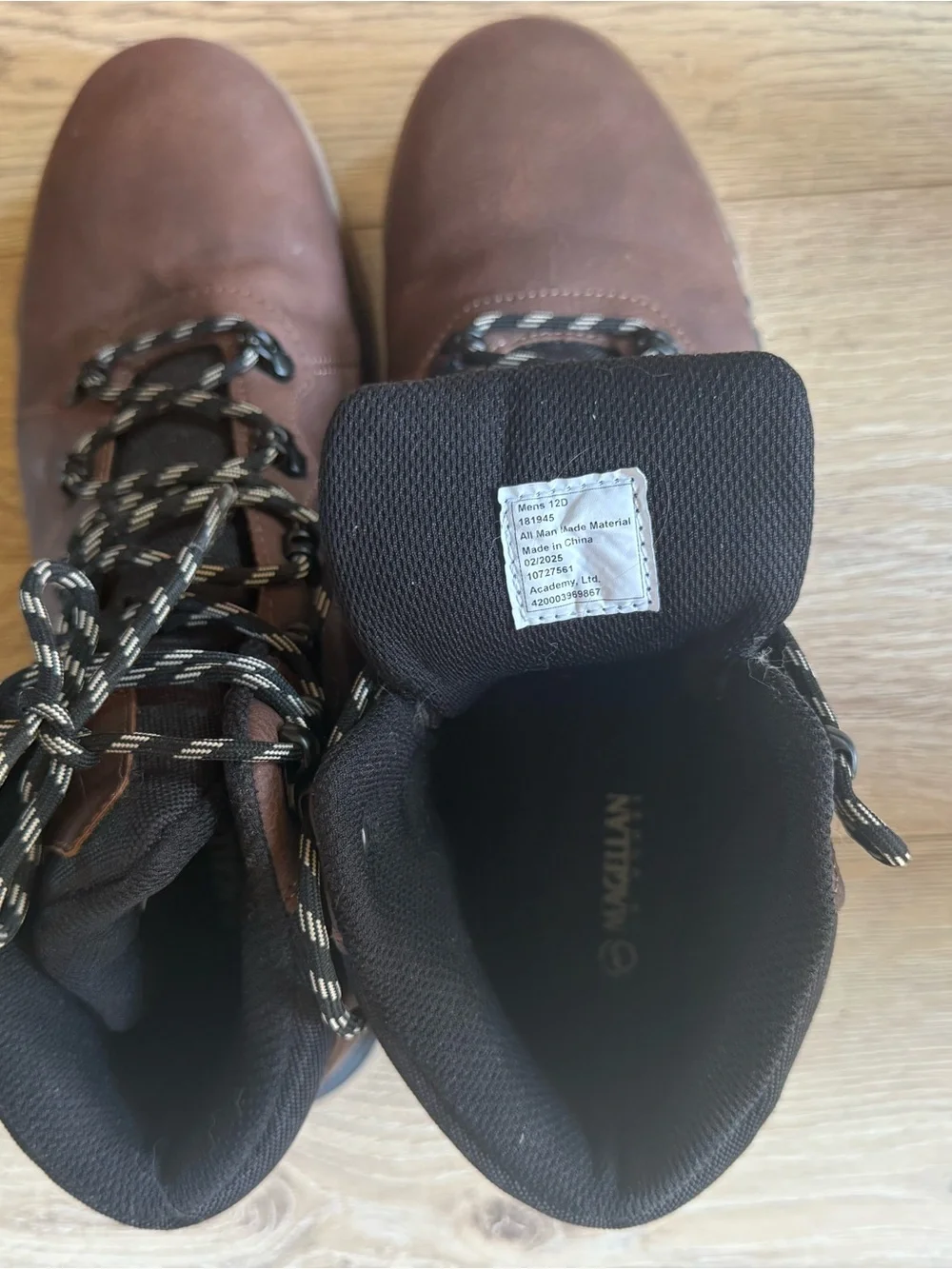 Magellan Brown Leather Men’s Hiking Boots